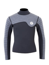 Two Bare Feet Junior Aspect Fleece Lined Zipless Thermal 2.5mm Superstretch Wetsuit Top & Pants Set (Black/Grey Stripes)