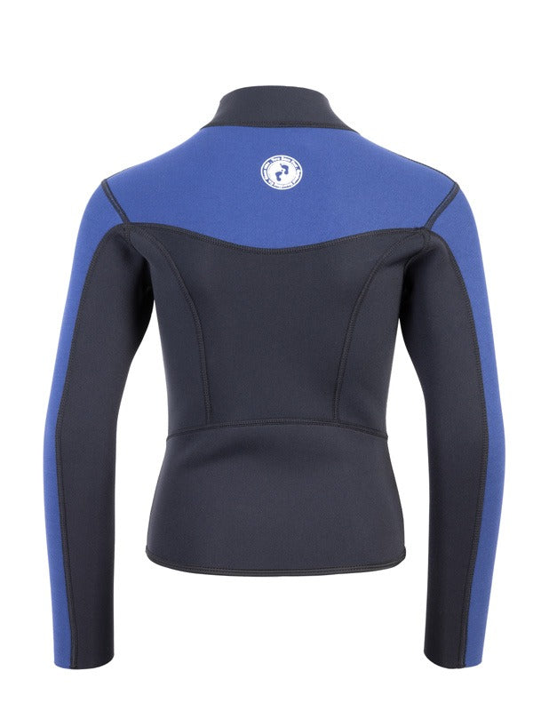 Two Bare Feet Junior Aspect Fleece Lined Zipless Thermal 2.5mm Superstretch Wetsuit Top & Pants Set (Black/Blue)
