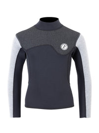 Two Bare Feet Junior Aspect Fleece Lined Zipless Thermal 2.5mm Superstretch Wetsuit Top & Pants Set (Black/Grey/Grey)