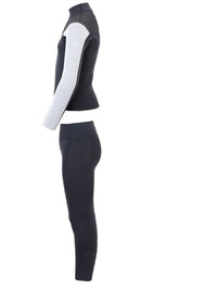 Two Bare Feet Junior Aspect Fleece Lined Zipless Thermal 2.5mm Superstretch Wetsuit Top & Pants Set (Black/Grey/Grey)