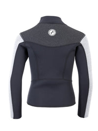 Two Bare Feet Junior Aspect Fleece Lined Zipless Thermal 2.5mm Superstretch Wetsuit Top & Shorts Set (Black/Grey/Grey)