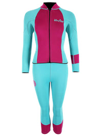 Two Bare Feet Harmony 3mm Jacket & Capri Pants Set (Raspberry / Mint)