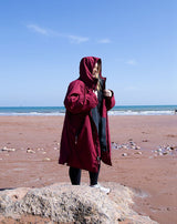 Core Waterproof Changing Robe (Deep Red/Charcoal)