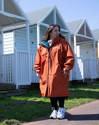 Kids Core Waterproof Changing Robe (Burnt Orange/Sea Green)