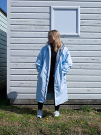 Elemental Waterproof Lightweight Slimline Changing Robe (Ice Blue/Grey)