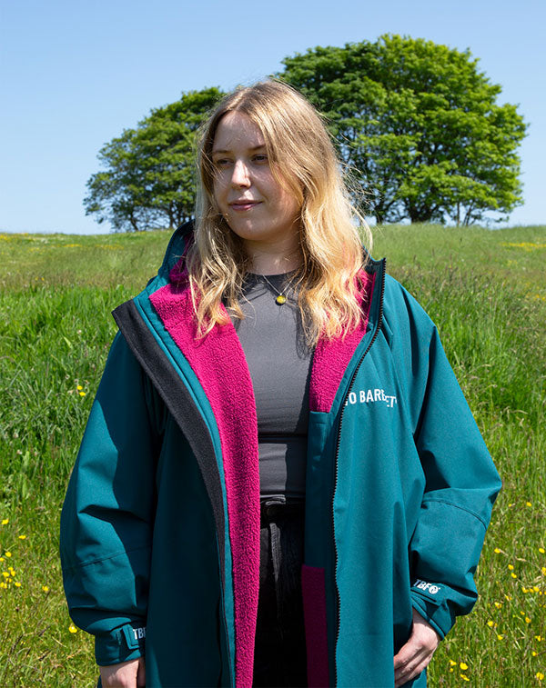 Core Waterproof Changing Robe (Sea Green/Raspberry)
