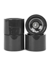 Edge Series Longboard Wheels Set of 4 70mm / 78A plus Bearings (Black)