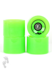 Edge Series Longboard Wheels Set of 4 70mm / 78A plus Bearings (Green)