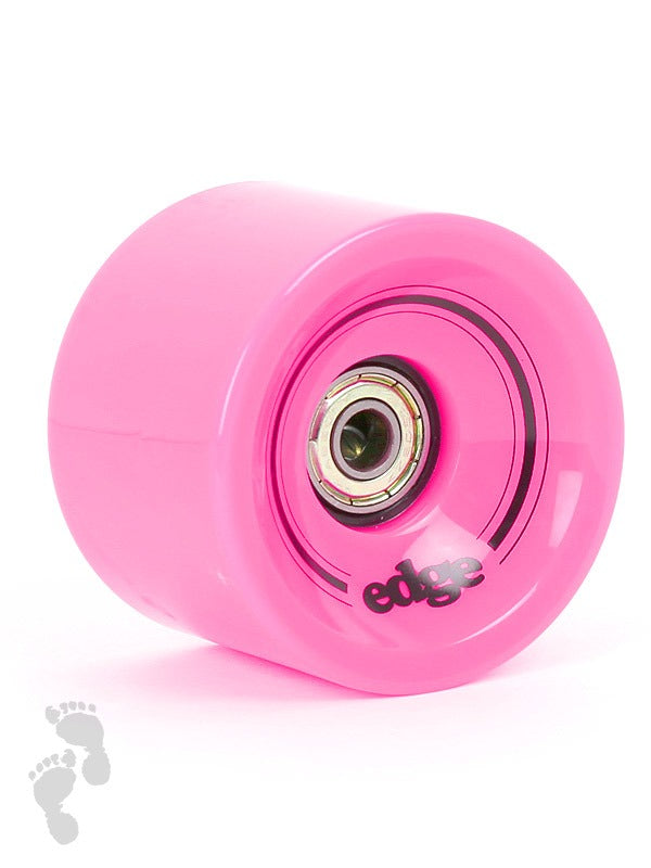 Edge Series Longboard Wheels Set of 4 70mm / 78A plus Bearings (Pink)