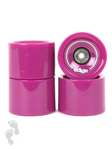 Edge Series Longboard Wheels Set of 4 70mm / 78A plus Bearings (Purple)