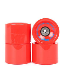 Edge Series Longboard Wheels Set of 4 70mm / 78A plus Bearings (Red)