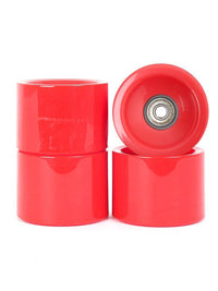 Edge Series Longboard Wheels Set of 4 70mm / 78A plus Bearings (Clean Red)