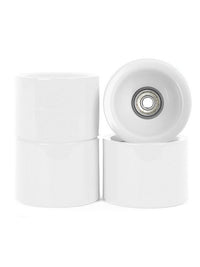 Edge Series Longboard Wheels Set of 4 70mm / 78A plus Bearings (Clean White)