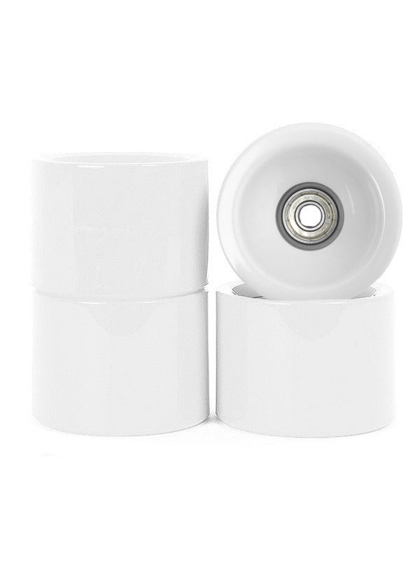 Edge Series Longboard Wheels Set of 4 70mm / 78A plus Bearings (Clean White)