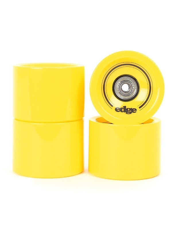 Edge Series Longboard Wheels Set of 4 70mm / 78A plus Bearings (Yellow)
