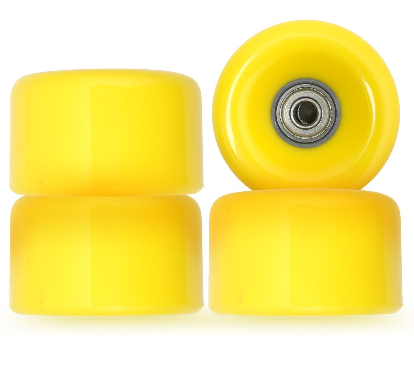 Edge Series Longboard Wheels Set of 4 70mm / 78A plus Bearings (Clean Yellow)