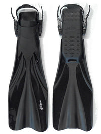 Two Bare Feet Adult Long Diving Fins (Black)