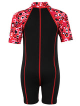 Patterned Lycra Arm Children's Wetsuit (Black / Red)