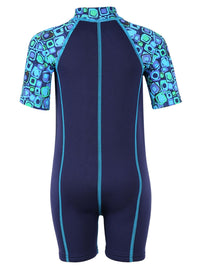 Patterned Lycra Arm Children's Wetsuit (Blue)