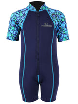 Patterned Lycra Arm Children's Wetsuit (Blue)