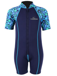 Patterned Lycra Arm Children's Wetsuit (Blue)