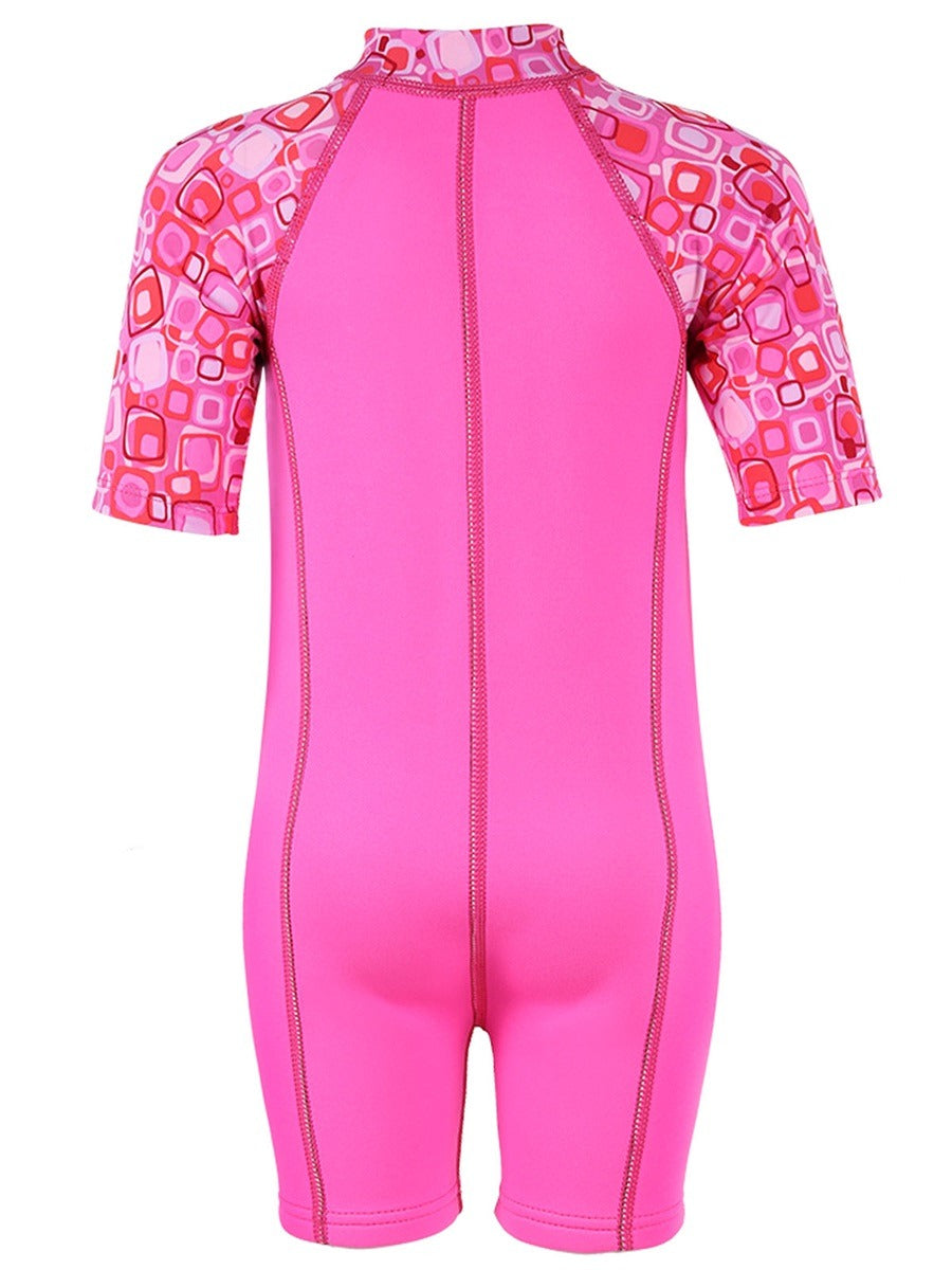 Patterned Lycra Arm Children's Wetsuit (Pink)