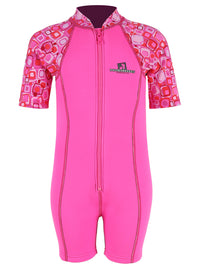 Patterned Lycra Arm Children's Wetsuit (Pink)