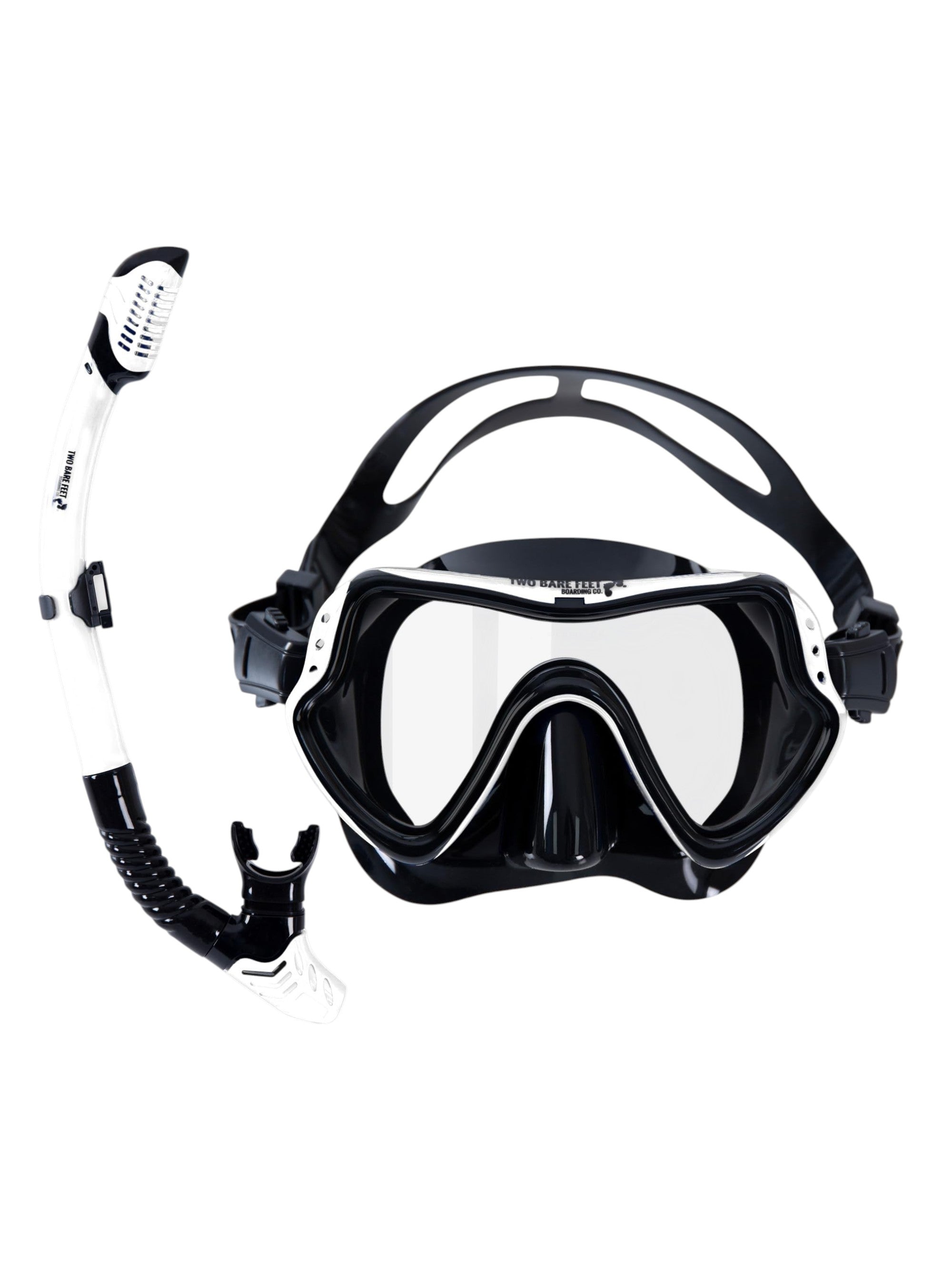 Adults Silicone Dry Top Snorkel and Mask (White, M1001S+S11S)