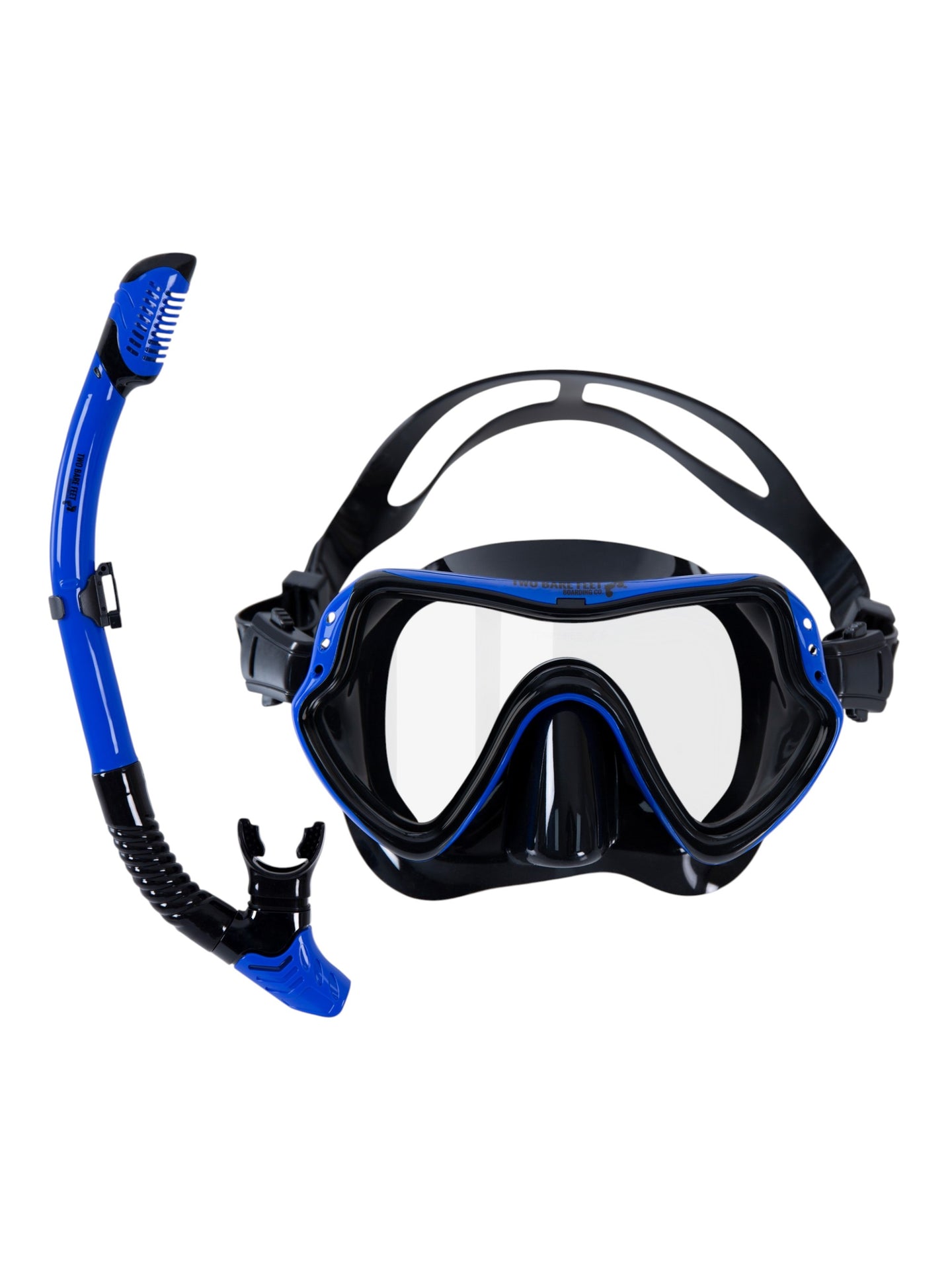 Adults Silicone Dry Top Snorkel and Mask (Blue, M1001S+S11S)