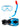 Childrens Silicone Mask Dry Top Snorkel Fins 3Pc Diving Set (Aqua)
