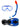 Childrens Silicone Mask Dry Top Snorkel Fins 3Pc Diving Set (Blue)