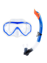 Childrens Silicone Mask Snorkel Fins 3Pc Diving Set (Blue)