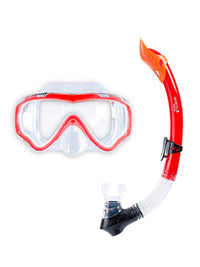 Two Bare Feet Childrens Silicone Snorkel & Mask Set (Red)