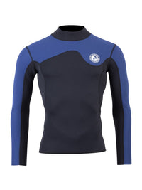 Two Bare Feet Mens Aspect Fleece Lined Zipless Thermal 2.5mm Superstretch Wetsuit Top & Pants Set (Black/Blue)