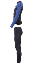 Two Bare Feet Mens Aspect Fleece Lined Zipless Thermal 2.5mm Superstretch Wetsuit Top & Pants Set (Black/Blue)