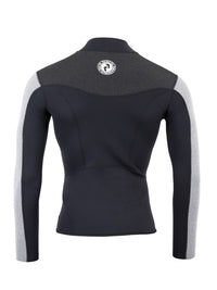 Two Bare Feet Mens Aspect Fleece Lined Zipless Thermal 2.5mm Superstretch Wetsuit Top & Pants Set (Black/Grey/Grey)