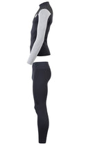 Two Bare Feet Mens Aspect Fleece Lined Zipless Thermal 2.5mm Superstretch Wetsuit Top & Pants Set (Black/Grey/Grey)