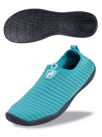 Two Bare Feet Slip On Junior Aqua Shoes (Teal)