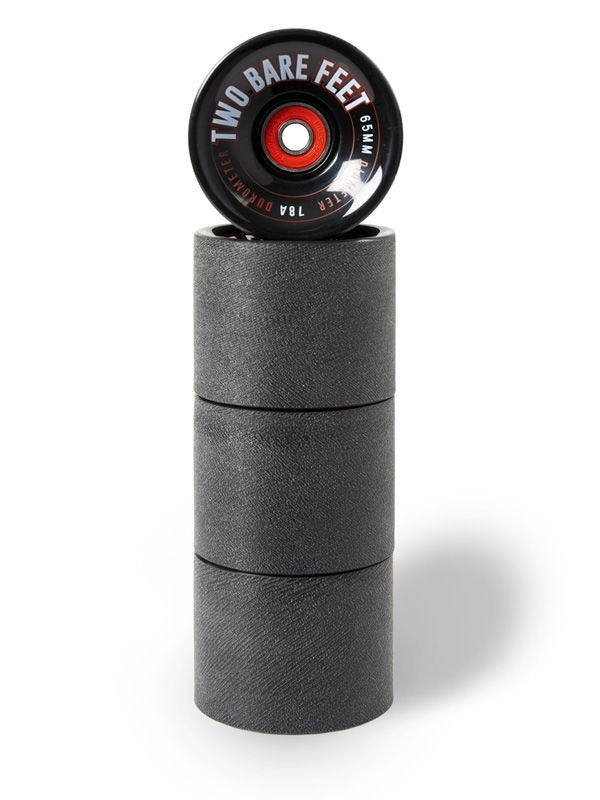 Sessions 78A Longboard Skateboard Wheels (65mm Black) with Two Bare Feet Pro Series 7 Bearings