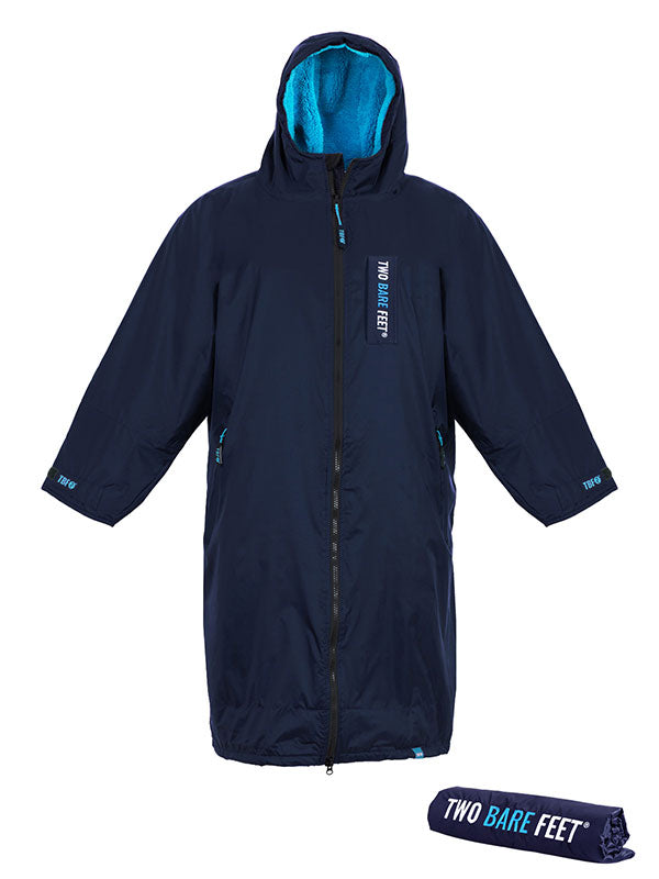 Two Bare Feet Kids Weatherproof Changing Robe with Changing Mat (Marine Blue/Blue)