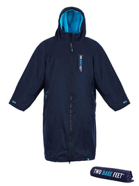 Two Bare Feet Kids Weatherproof Changing Robe with Changing Mat (Marine Blue/Blue)