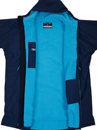 Two Bare Feet Kids Weatherproof Changing Robe with Changing Mat (Marine Blue/Blue)