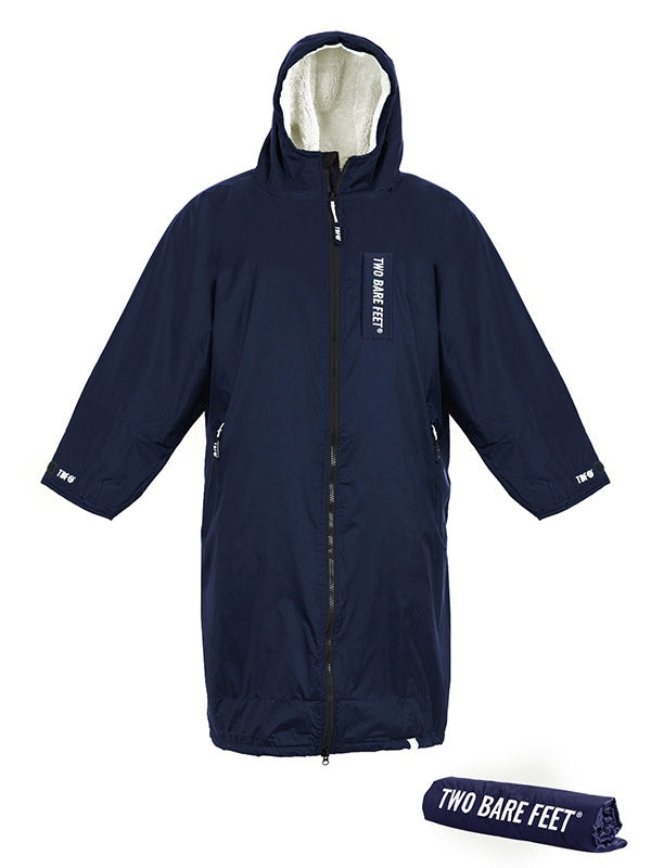 Two Bare Feet Kids Weatherproof Changing Robe with Changing Mat (Marine Blue/Cream)