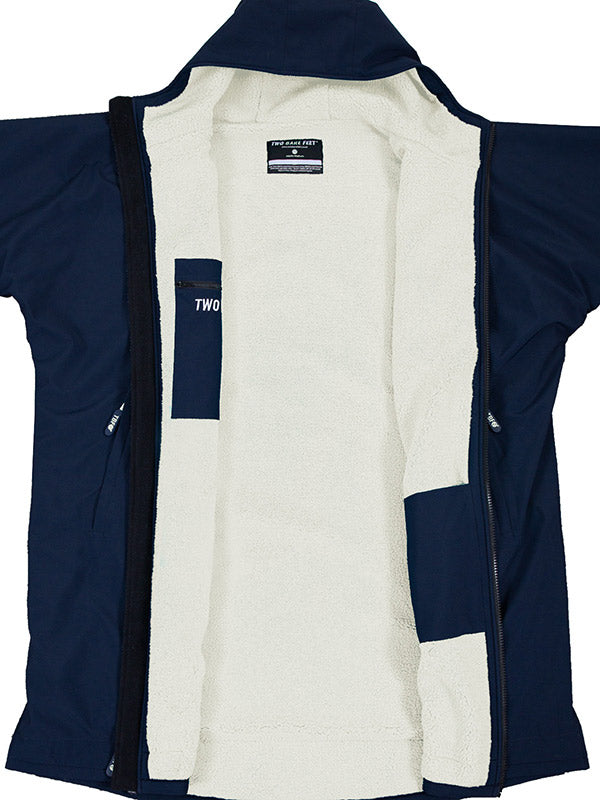 Two Bare Feet Kids Weatherproof Changing Robe with Changing Mat (Marine Blue/Cream)