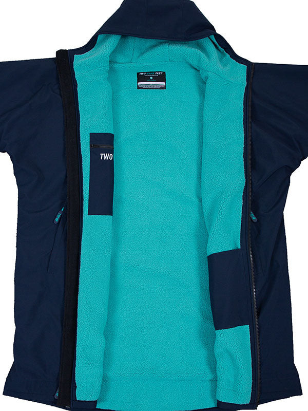 Two Bare Feet Kids Weatherproof Changing Robe with Changing Mat (Marine Blue/Teal)