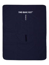 XL Sherpa Lined Waterproof Beach Travel Blanket (Marine Blue/Raspberry)