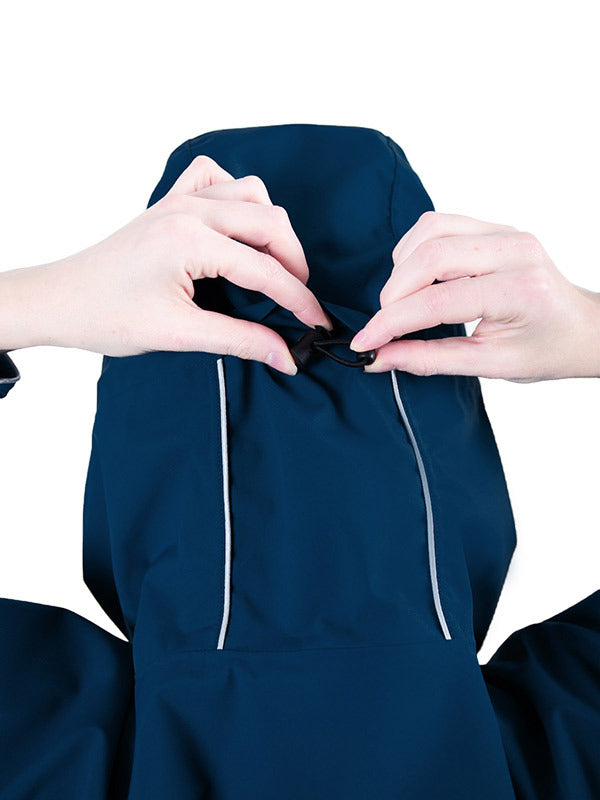 Two Bare Feet Hi-Vis Waterproof Lightweight Riding Robe (Marine Blue/Sea Green)