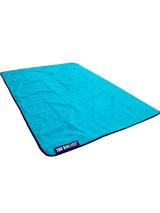 XL Sherpa Lined Waterproof Beach Travel Blanket (Marine Blue/Blue)