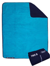 XL Sherpa Lined Waterproof Beach Travel Blanket (Marine Blue/Blue)