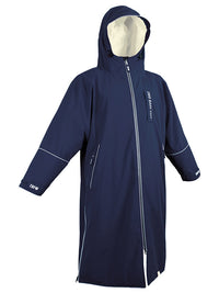 Two Bare Feet Hi-Vis Waterproof Lightweight Riding Robe (Marine Blue/Cream)